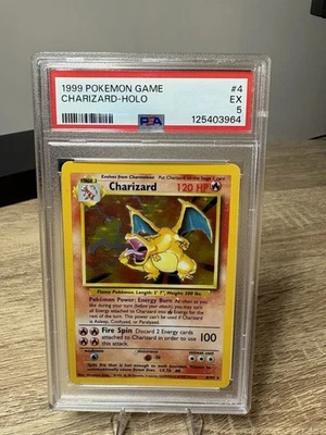 1999 Pokémon Game Charizard Holo #4 PSA 5 - Image 1 of 2