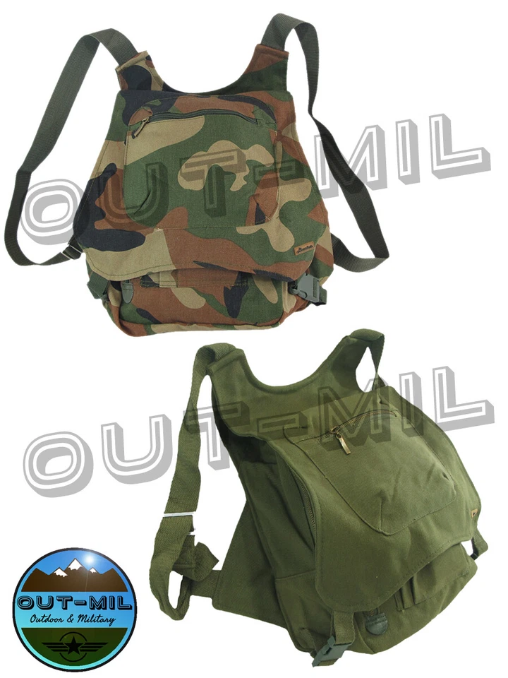 Zainetto in canapa uomo donna caccia Verde Militare, Mimetico Woodland - Image 1 of 1