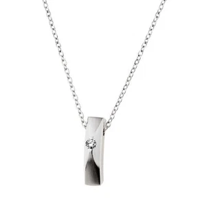 Ernstes Design Collier Halskette K820 Edelstahl Brillant 0,02 CT- Spiegelankerke - Bild 1 von 3