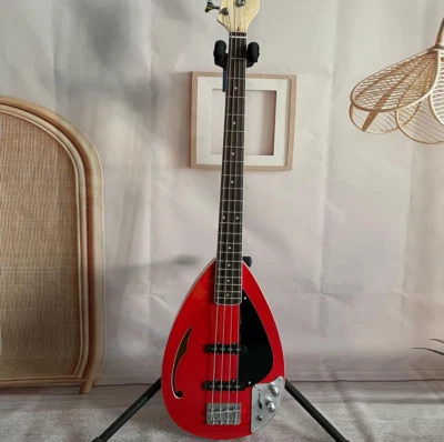 Bajo eléctrico personalizado de 4 cuerdas gota de agua rojo pastillas S-S envío gratuito Foto 1 de 4