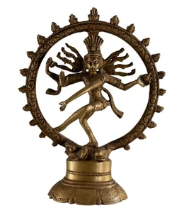 Statue Shiva Nataraja Natraj Murti Dancing 19 CM 600g Brass India #4657 - Imagen 1 de 6