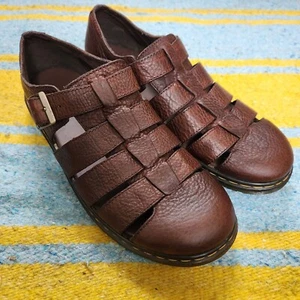 Dr. Marten Fenton Brown Leather Fisherman Sandals Size 12 - Picture 1 of 8