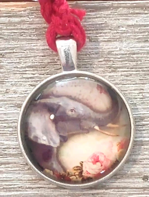 Elephant Charm Crochet Keychain Keyring Handmade in USA  - Image 1 of 2