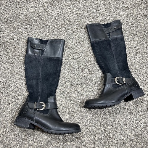 Stivali da equitazione alti Timberland Bethel pelle scamosciata nera guardiani della terra donna 7 M