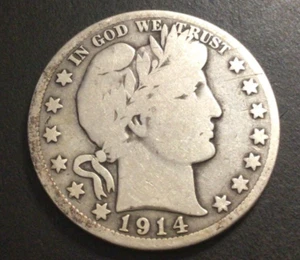 1914-S Barber Silber Half Dollar, G/VG "Y" zeigt. Scharf! I54 - Bild 1 von 2