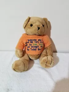 teddy bear stuffed animal with Las Vegas Sweater - Picture 1 of 2
