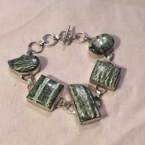 Vintage Moss Agate Bracelet - Picture 1 of 6