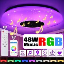 48W RGB LED Ceiling Light Bluetooth Speaker Music Lamp Dimmable with APP Remote