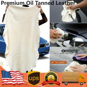 Natural Chamois Leather Car Drying-Towel Cleaning Cloth Absorbent Shammy PU - Picture 1 of 14