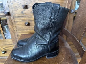 Chippewa Mens Boots Street Warrior Black Leather Vibram Work Biker Western 7.5 D - Picture 1 of 13