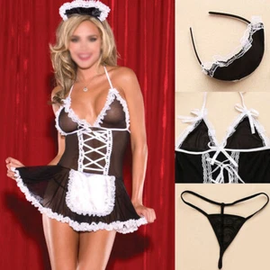Women Sexy Lingerie French Maid Uniform Nurse Outfit Fancy Dress Cosplay Dresse∠ - Picture 1 of 9