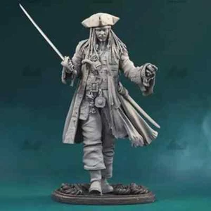 Figurine Jack Sparrow Pirate des Caraibes film Cinéma à peindre résine 1/24 - Imagen 1 de 4
