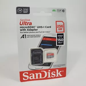 SanDisk 256gb Ultra MicroSDXC Card 150MB/s A1 Class 10 UHS-I with Adapter - Picture 1 of 3