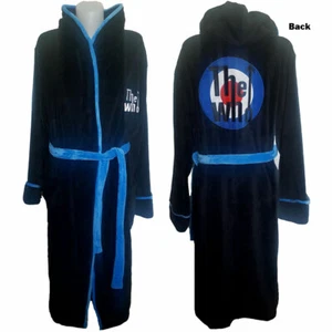 OFFICIAL THE WHO TARGET LOGO BLACK FLEECE BATH ROBE BATHROBE DRESSING GOWN BNWT - Picture 1 of 4