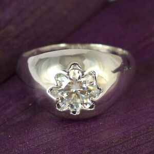 Round 3.52 Ct White Diamond Solitaire 925 Silver Ring-Classic Collection 