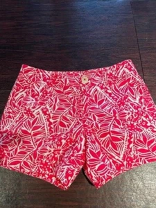 Lilly Pulitzer red and white summer shorts Size 0 - Picture 1 of 3