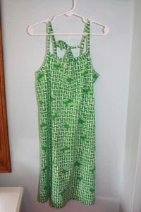 HANNA ANDERSSON Size 8 US 130 EU Green Floral Basketweave Sleeveless Sundress - Picture 1 of 4