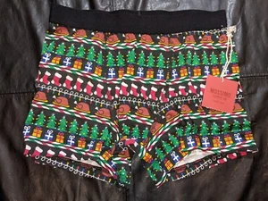 Calzoncillos boxer de Navidad Mossimo talla pequeña medias árboles pavo regalos Y2K - Imagen 1 de 12