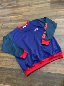 WOMEN'S BUFFALO BILLS crewneck sweatshirt, blue, Plus Size 1X, New - Picture 1 of 1