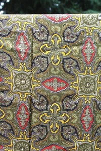 Italian Paisley Twill Acetate Vintage 1970s Lining Fabric 45" wide X  1 Yard - Picture 1 of 6