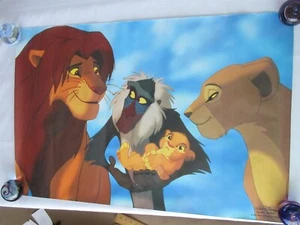Lion King Walt Disney Home Video Rare Poster 36 x 24 Large Pre Owned Vintage 90s - Picture 1 of 4
