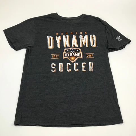Houston Dynamo Shirt Size Extra Large XL Gray Soccer Tee Short Sleeve Graphic Cover