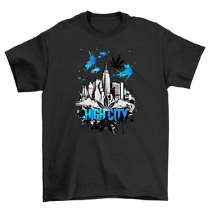 "Weed Hemp_90" City Skyline Shirt - High on Style! 100% cotton Funny Tee, Unisex - Picture 1 of 40