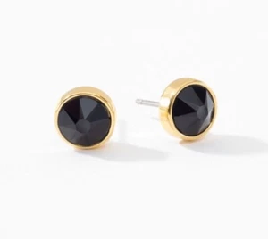 💎Touchstone Crystal Earrings Post Gold Ion Plating New Condition - Picture 1 of 5