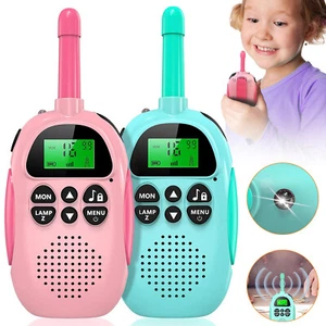 2x Kinder Walkie Talkie mit LED-Taschenlampe 3km Walki Talki 16 Kanal Funkgerät - Bild 1 von 12