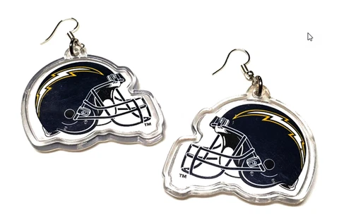 SAN DIEGO CHARGERS EARRINGS DIE CUT HELMET NEW NFL FOOTBALL OFFICALLY LICENSED Cover