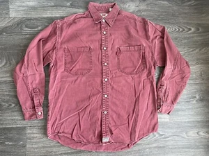 Levis Cotton Shirt Button Up Vtg Dusky Red Long Sleeve Collar Denim Large - Picture 1 of 6
