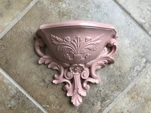 Vintage 1978 Syroco HOMCO Faux Plant Flower Holder Wall Sconce Pink Blush 6050 - Picture 1 of 10