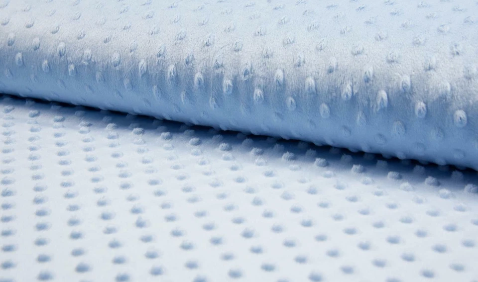 Luxury Supersoft DIMPLE Cuddle Soft Fleece Fabric Material - PALE BABY BLUE - Image 1 of 1