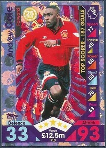 TOPPS MATCH ATTAX 2016-17 #PL03-MANCHESTER UNITED-ANDREW COLE-SILVER FOIL - Picture 1 of 1