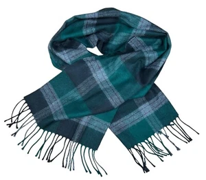 Vintage Christian Dior Cashmaire Scarf Green Plaid 47 x 11” Made in Japan - Picture 1 of 7