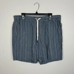 Vince Shorts Mens Large Gray Striped Hemp Pull On Drawstring 8" Inseam Beach - Picture 1 of 6