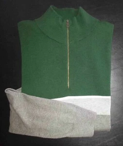 Suéter de algodón Banana Republic 1/2 cremalleras verde blanco gris L/S suéter XL c1478 - Imagen 1 de 6