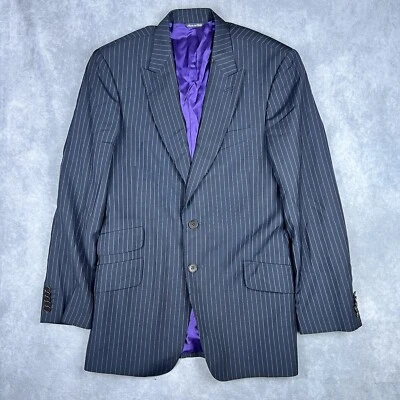 Paul Smith The Byard Sport Coat Size 38 R Wool Silk Purple Pinstripe Italy - Imagem 1 de 4