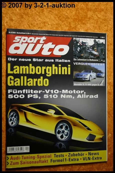 Sport Auto 4/03 Mercedes AMG SL 55 Gallardo Morgan Aero 8 DB7 - Immagine 1 di 1