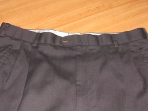 ZANELLA Mens 33 X 28 (Labeled 34) Gray Pleated Cuffed Joe Dress Pants Wool - Picture 1 of 4