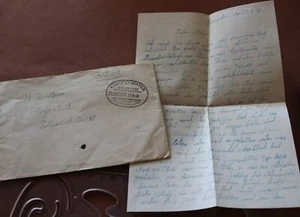 Gran carta de campo antigua con sello de correo ferroviario - Coblenza - Mayen 1942 - Imagen 1 de 3