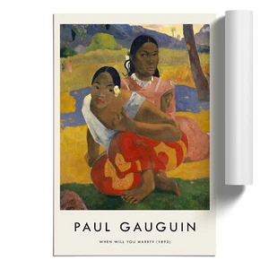 Poster arte da parete senza cornice Nafea Faa Ipoipo di Paul Gauguin stampa decorazione - Foto 1 di 4