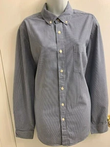 NWOT BASIC EDITION 100% COTTON MEN'S BLUE CHECKERED LONG SLEEVE DRESS SHIRT LG - Picture 1 of 12