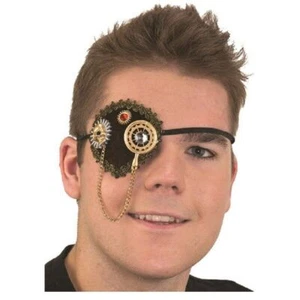 Steampunk/Pirate Eyepatch - Black/Gold - Costume Accessory - One Size - Picture 1 of 2
