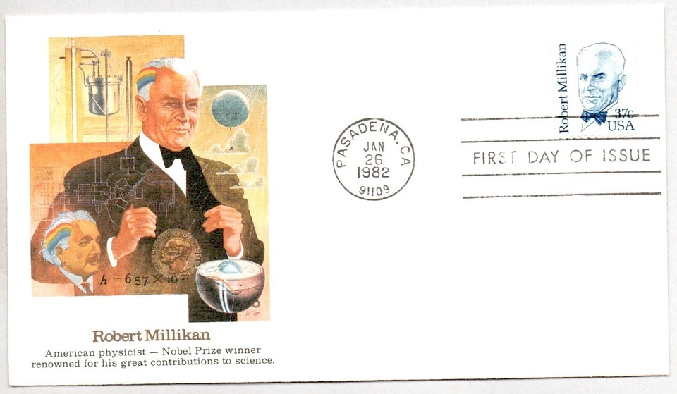 #1866 ROBERT MILLIKAN STAMP FIRST DAY ISSUE FDC, PHYSICS NOBEL PRIZE, FLEETWOOD - Image 1 of 1