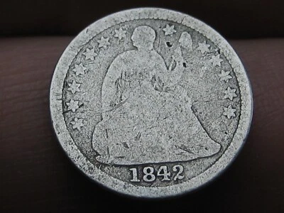 1842 O Seated Liberty Half Dime- New Orleans, Good/VG Details - Image 1 of 3