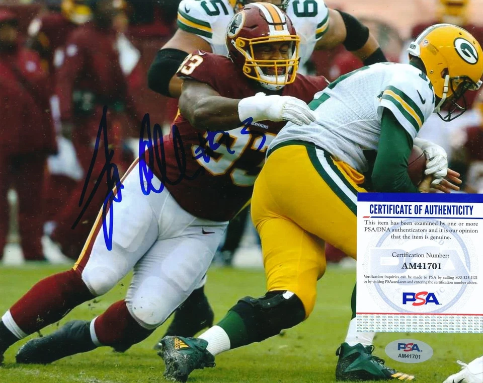 Jonathan Allen Signed Autographed Washington Commanders 8x10 Photo PSA/DNA COA - Image 1 of 1