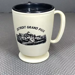 Vintage Detroit Grand Prix Stock Autorennen Thermo Reisebecher Kaffeetasse Deckel - Bild 1 von 5