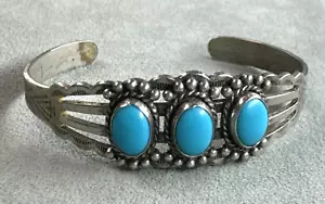 Bracciale Braccialetto Vintage Fred Harvey Era Timbro Turchese Lavoro Corda Bordo - Foto 1 di 9