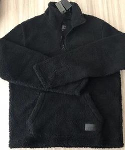 Buffalo David Bitton Mens Sherpa 3/4 Zip Pullover Size Large Black NWT - Picture 1 of 6